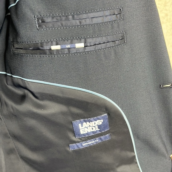 NWT Lands End Mens Washable Wool 2 Button Traditional Suit Jacket Size 40R Reg - Picture 6 of 10